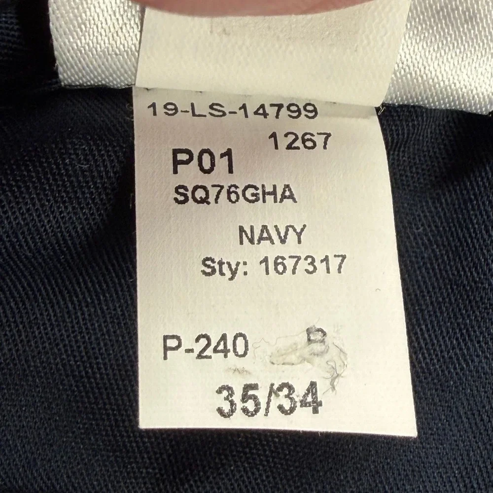 Banana‎ Republic Slim Performance Dress Pants Mens 35x34 Navy Blue Marzotto Wool